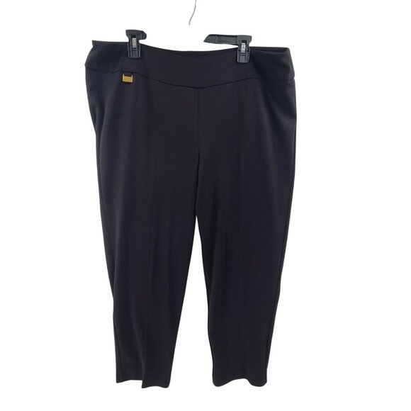 Zac & Rachel Women's Knit Pants Pull On Flat Front Ankle Length Black Size 2X - Picture 1 of 6